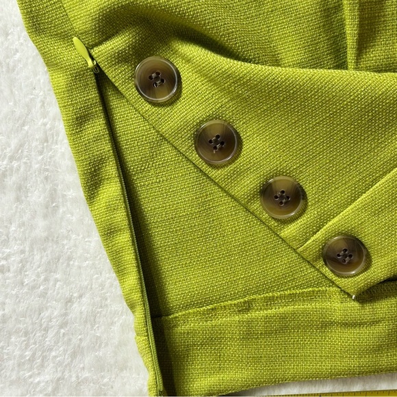 Ann Taylor Women’s Olive Green High Waist Side Zip Shorts Buttons Size 6 - Picture 6 of 11